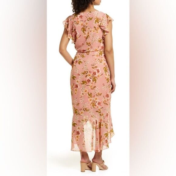 JULIA JORDAN
Ruffle Midi Dress In Pink - Picture 2 of 5